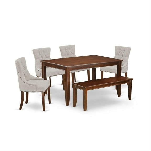 East West Furniture Dining Room Set Mahogany, CAFR6-MAH-05