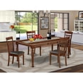 thumbnail image 1 of DOCA5-MAH-LC 5Pc Rectangular 60/78" Kitchen Table With 18 In Leaf And Four Kitchen Faux Leather Seat Chairs, 1 of 6