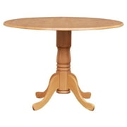 East West Furniture Dining Room Table - a Round Table Top with Dropleaf & Pedestal Base, 42x42, Oak