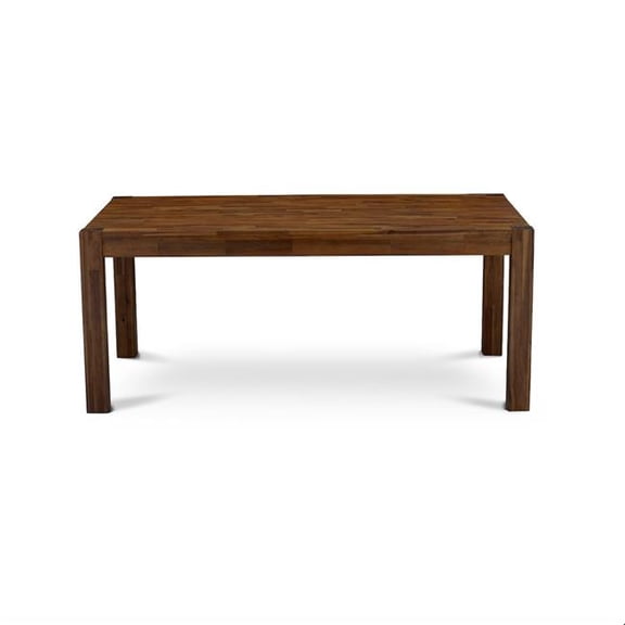East West Furniture Lismore 7-Piece Dining Table Set in Walnut Finish