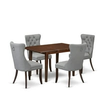 East West Furniture PSDA5-MAH-27 5 Piece Dining Table Set Consists of a Rectangle Wooden Table with Butterfly Leaf and 4 Parson Chairs, 32x60 Inch, Mahogany