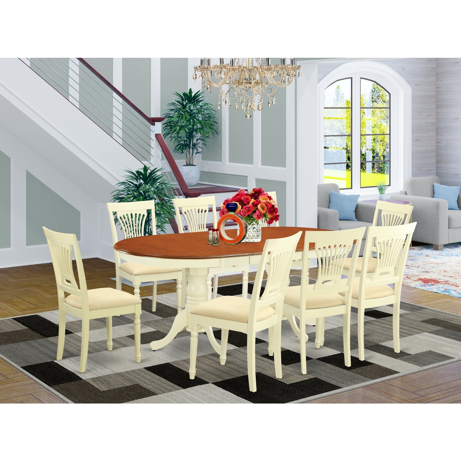 East West Furniture 9 Piece Dining Room Table SetDining Table Plus 8