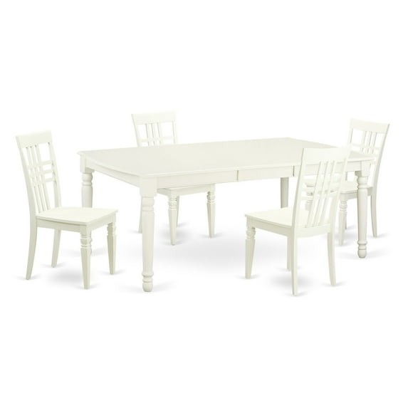 East West Furniture Dover 5 Piece Latticeback Dining Table Set