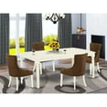 thumbnail image 1 of East West Furniture Dover 5-piece Wood Dining Set in Linen White/Dark Coffee, 1 of 5