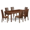 thumbnail image 1 of East West Furniture Dover 7-piece Wood Table and Dining Chair Set in Mahogany, 1 of 6
