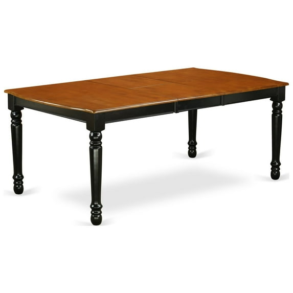 East West Furniture Dover 9-Piece Traditional Wooden Dining Set in Black/Cherry