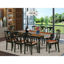 East West Furniture Dining Room Set Black & Cherry, DOKE9-BCH-LC