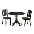 thumbnail image 1 of East West Furniture Dublin 3 Piece Drop Leaf Dining Table Set with Buckland Faux Leather Seat Chairs, 1 of 5