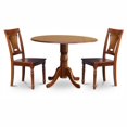 East West Furniture Dublin 3 Piece Drop Leaf Dining Table Set with