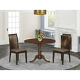 thumbnail image 1 of East West Furniture DMIP3-MAH-C 3 Piece Dining Room Table Set - Kitchen Table and 2 Mahogany Linen Fabric Dining Room Chairs with Slatted Back- Mahogany Finish, 1 of 10