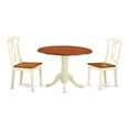 thumbnail image 1 of East West Furniture Dublin 3-piece Dining Set with Solid Pedestal in Cream, 1 of 5