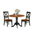 thumbnail image 1 of East West Furniture Dublin 3-piece Dining Table and Chair Set in Black/Cherry, 1 of 4