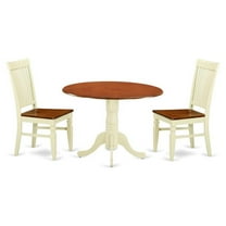 East West Furniture Dining Room Set Buttermilk & Cherry, DLWE3-BMK-W