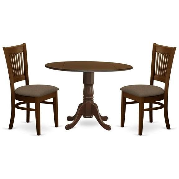 East West Furniture Dublin 3-piece Traditional Wood Dining Set in Espresso
