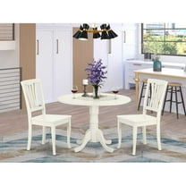 East West Furniture Dining Room Set Linen White, DLAV3-LWH-W