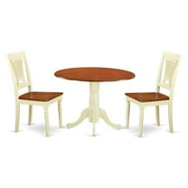 East West Furniture Dublin 3-piece Wood Dining Room Set in Buttermilk/Cherry