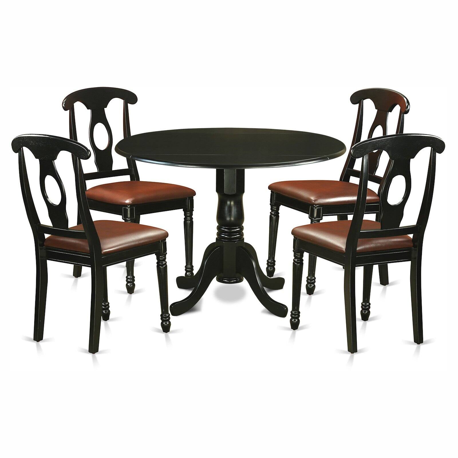 East West Furniture Dublin 5 Piece Drop Leaf Dining Table Set with