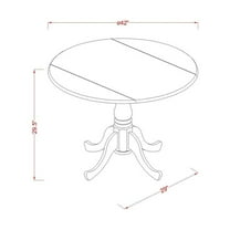 East West Furniture Dublin 5-piece Dining Set with Wood Chairs in Black/Cherry