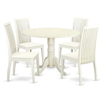 East West Furniture Dining Room Set Linen White, DLIP5-LWH-W