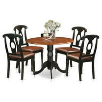 East West Furniture Dublin 5-piece Dining Table and Chair Set in Black/Cherry