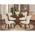 thumbnail image 1 of East West Furniture Dublin 5-piece Wood Dining Set in Mahogany/Light Beige, 1 of 6
