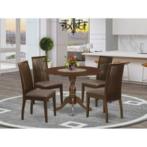 East West Furniture Dublin 5-piece Wood Dining Table and Chair Set in Mahogany