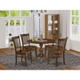 thumbnail image 1 of East West Furniture DMGR5-MAH-W 5 Piece Dropleaf Kitchen Dining Table Set - Mahogany Small Kitchen Table and 4 Dining Room Chairs with Slatted Back - Mahogany Finish, 1 of 10