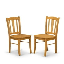 East West Furniture Dublin 9" Wood Dining Chairs in Oak (Set of 2)