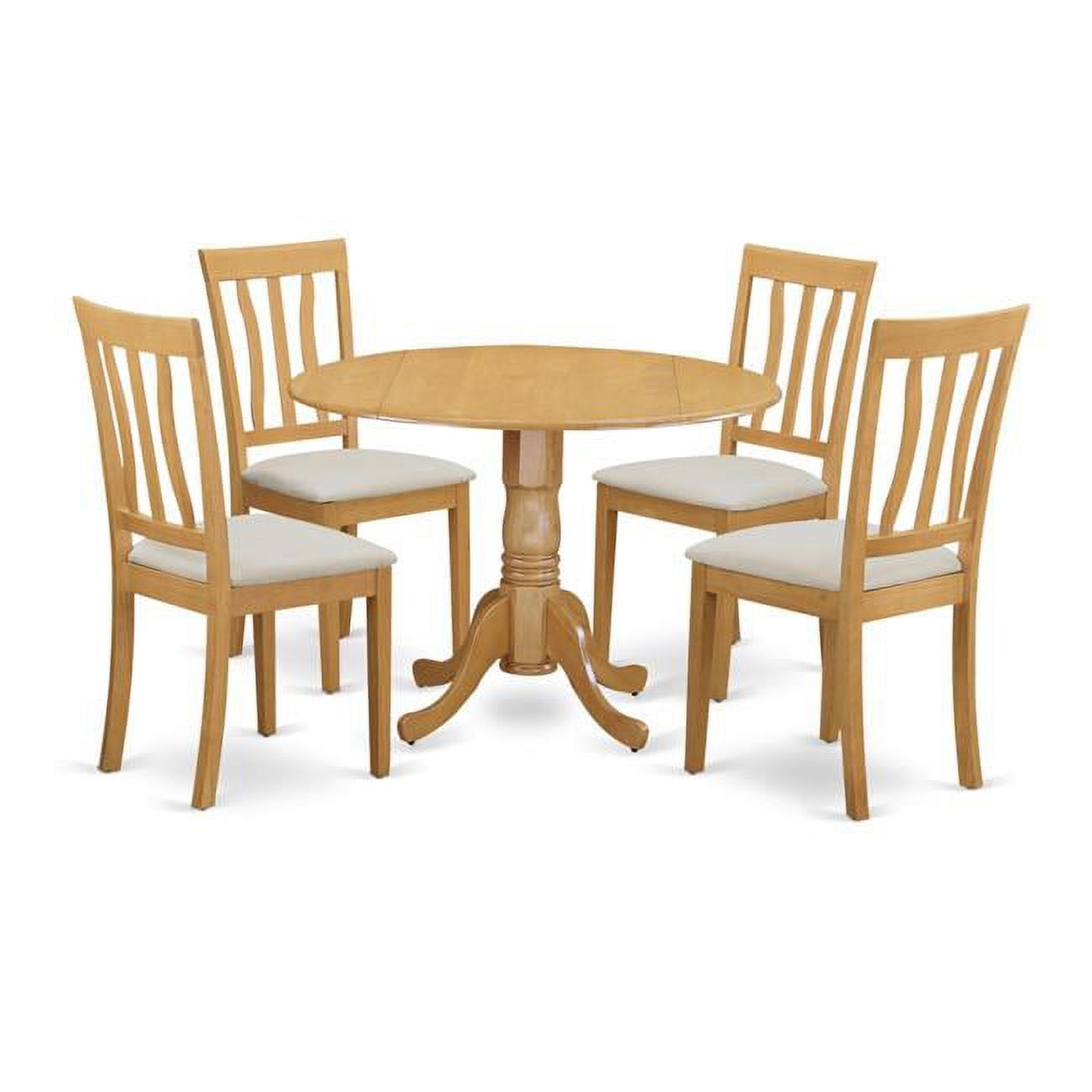 East West Furniture Dublin Dining Room Table & 4 Chairs, Oak