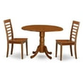 thumbnail image 1 of East West Furniture Dublin Dining Table and Ladder Back Chairs in Saddle Brown, 1 of 4