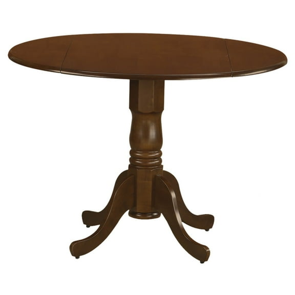 East West Furniture Dublin Round Table with 29" Drop Leaves, Espresso