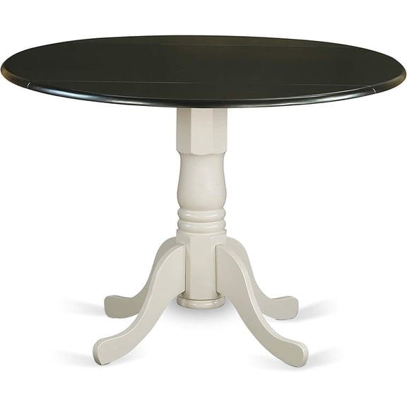 East West Furniture Dublin Traditional Wood Dining Table in Black/White
