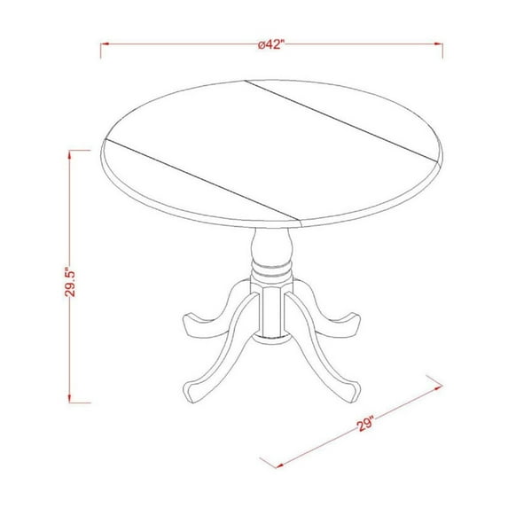 East West Furniture Dining Table Mahogany & Linen White, DLT-MLW-TP