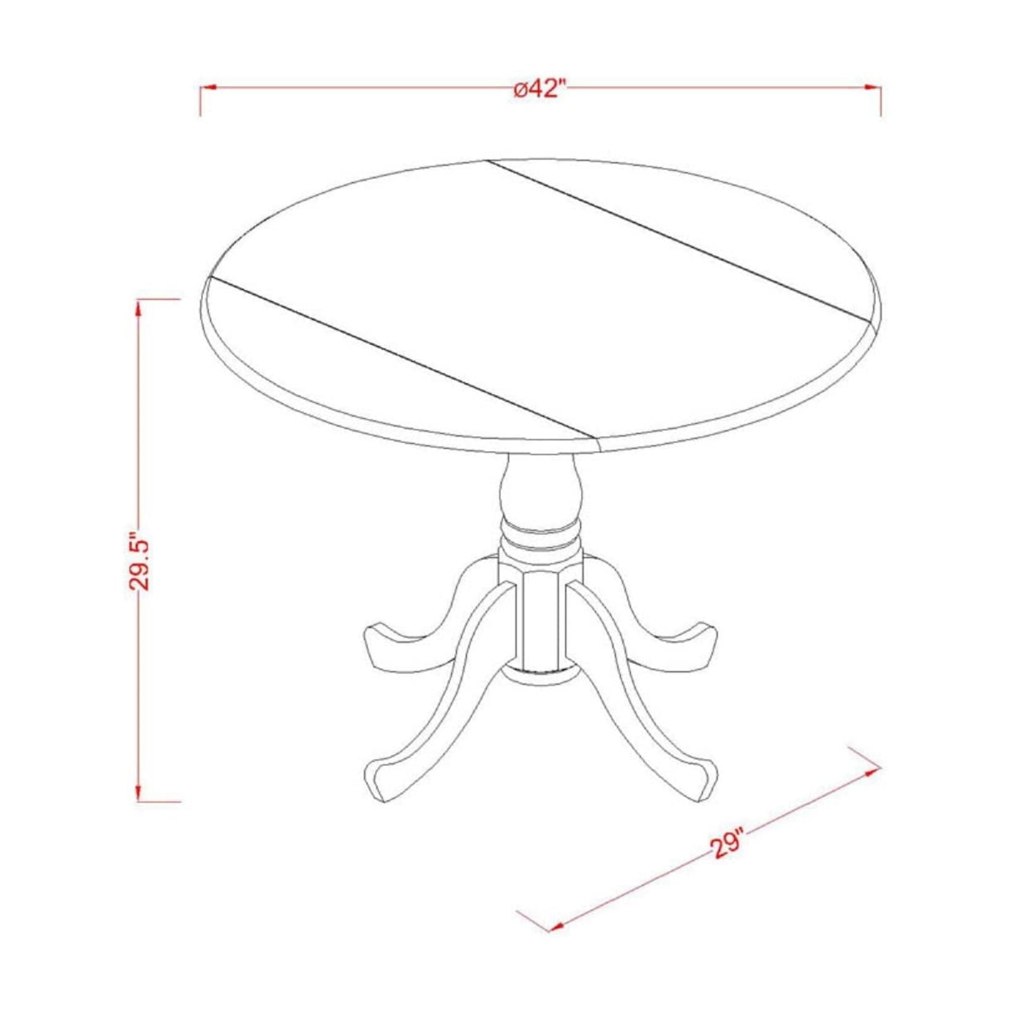 Mahogany and Linen White Round Extendable Dining Table