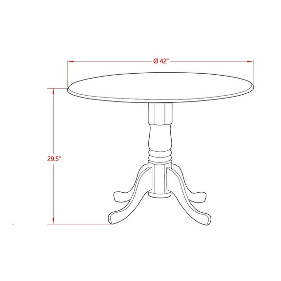East West Furniture Dublin Traditional Wood Dining Table in Walnut/Black