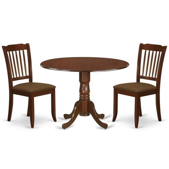 East West Furniture Dining Room Set Mahogany, DLDA3-MAH-C