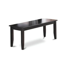 East West Furniture Dudley 17" Wood Dining Bench in Classy Black