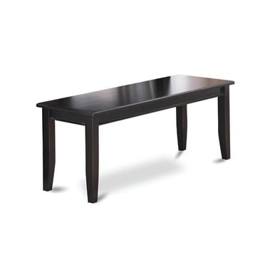 East West Furniture Dudley 17" Wood Dining Bench in Classy Black
