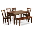 thumbnail image 1 of Dining Room Set With Bench-Table And 4 Dining Chairs And Bench-Finish:Mahogany,Number of Items:6,Shape:Rectangular,Style:Leather Seat, 1 of 2