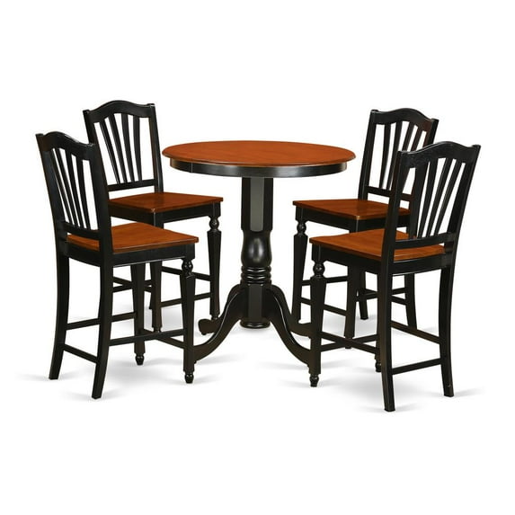 East West Furniture 5 Pc counter height pub set-pub Table and 4 bar stools