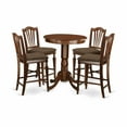 thumbnail image 1 of East West Furniture EDCH5-MAH-C 5 PC counter height set - high Table and 4 Dining Chairs., 1 of 4