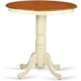thumbnail image 1 of East West Furniture EDT-WHI-TP Eden Bar Height Counter Table - a Round Dinner Table Top with Pedestal Base, 30x30 Inch, Buttermilk & Cherry, 1 of 3