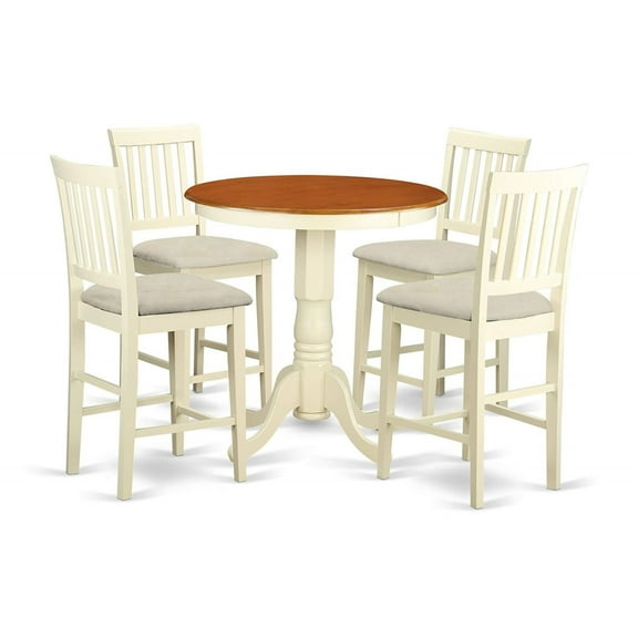 East West Furniture EDVN5-WHI-C Dining Set