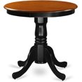thumbnail image 1 of East West Furniture EMT-BCH-TP Eden Kitchen Dining Table - a Round Solid Wood Table Top with Pedestal Base, 30x30 Inch, Black & Cherry, 1 of 7