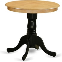 East West Furniture EMT-OBK-TP Eden Dining Table - a Round Wooden Table Top with Pedestal Base, 30x30 Inch, Oak & Black