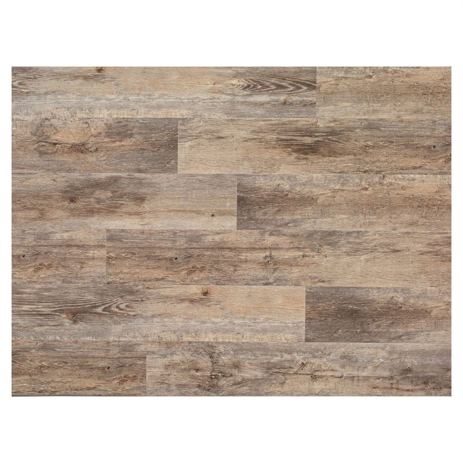 East West Furniture EVA Backing SPC Wood Flooring Planks, Polar Gray