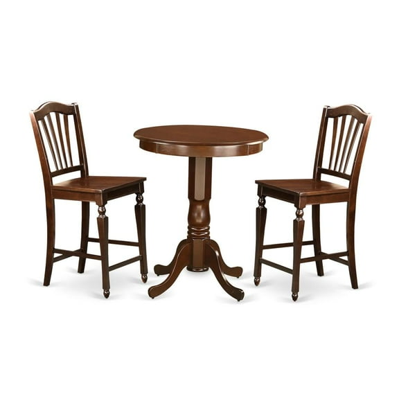 EDCH3-MAH-W 3 PC pub Table set - Kitchen Table and 2 counter height stool.