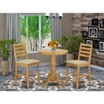 thumbnail image 1 of East West Furniture Eden 3-piece Dining Set with Counter Height Stools in Oak, 1 of 5