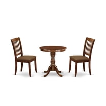 East West Furniture Eden 3-piece Wood Chairs and Kitchen Table in Mahogany