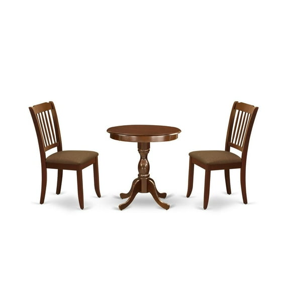 East West Furniture Eden 3-piece Wood Chairs and Kitchen Table in Mahogany